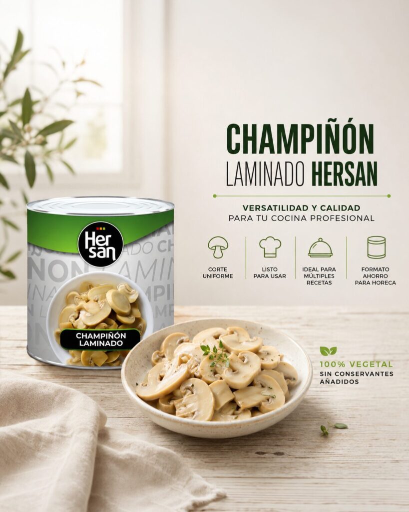 Champiñón Laminado Hersan - Versatilidad y calidad para la cocina profesional